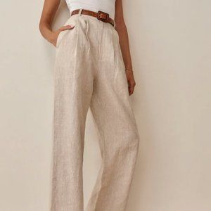 High-rise wide leg Reformation 100% linen pants